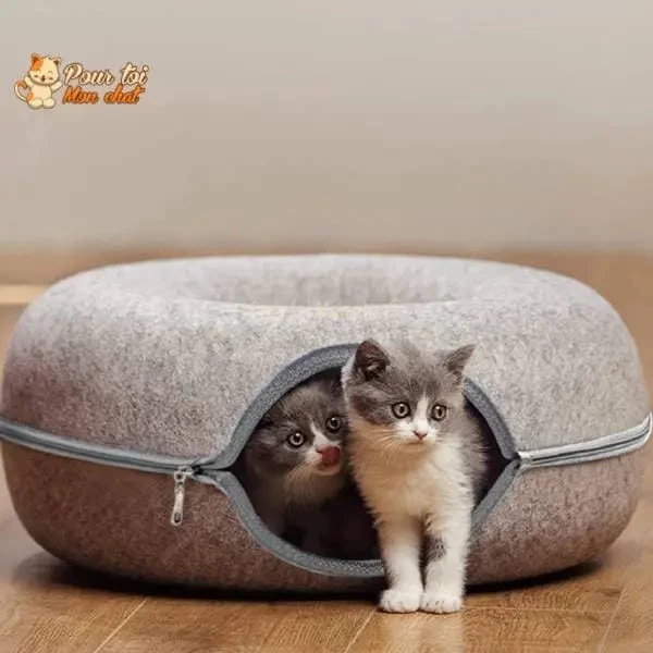 PANIER DE MAISON EN FEUTRE NATUREL POUR CHAT - DONUT4CAT™ 7 PANIER DE MAISON EN FEUTRE NATUREL POUR CHAT - DONUT4CAT™ – Image 7