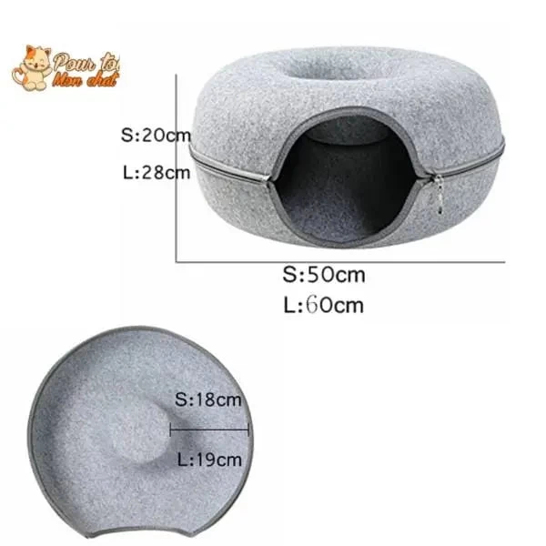 PANIER DE MAISON EN FEUTRE NATUREL POUR CHAT - DONUT4CAT™ 10 PANIER DE MAISON EN FEUTRE NATUREL POUR CHAT - DONUT4CAT™ – Image 10