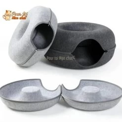 PANIER DE MAISON EN FEUTRE NATUREL POUR CHAT - DONUT4CAT™ 24 PANIER DE MAISON EN FEUTRE NATUREL POUR CHAT - DONUT4CAT™ -Chats Fournitures Magasin 0 Cats House Basket Natural Felt Pet Cat Cave Beds Nest Funny Round Egg Type with Cushion Mat For Small Dogs Puppy Pets Supplies Pour toi Mon chat 1669038592