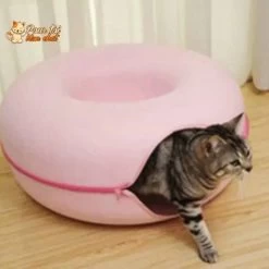 PANIER DE MAISON EN FEUTRE NATUREL POUR CHAT - DONUT4CAT™ 16 PANIER DE MAISON EN FEUTRE NATUREL POUR CHAT - DONUT4CAT™ -Chats Fournitures Magasin 0 Cats House Basket Natural Felt Pet Cat Cave Beds Nest Funny Round Egg Type with Cushion Mat For Small Dogs Puppy Pets Supplies Pour toi Mon chat 1669038601