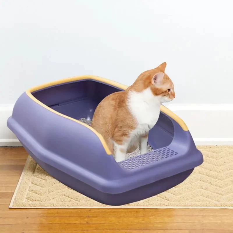 Bac à Litière Semi-fermé Anti-éclaboussures Pour Chat 1 Bac à Litière Semi-fermé Anti-éclaboussures Pour Chat