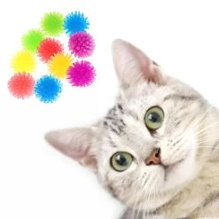 Balle D'arbousse Colorée En Caoutchouc Pour Chaton -Chats Fournitures Magasin Balle d arbousse coloree en caoutchouc pour chaton Pour toi Mon chat 1680721753