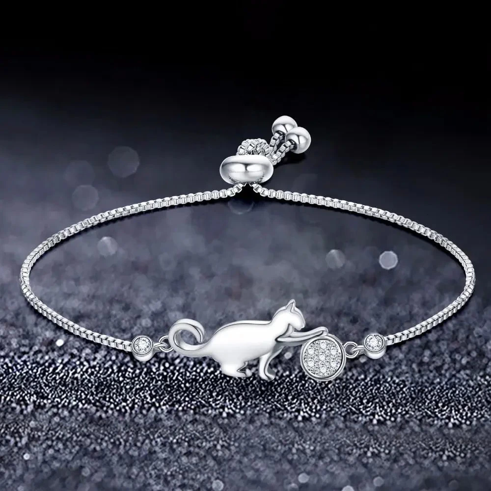 Bracelet De Chat Ajustable En Argent 1 Bracelet De Chat Ajustable En Argent
