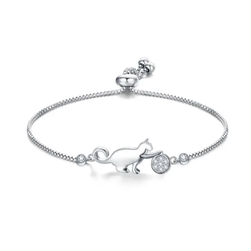 Bracelet De Chat Ajustable En Argent 6 Bracelet De Chat Ajustable En Argent – Image 6