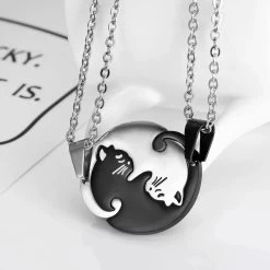 Collier De Couple à Design De Chat En Acier Inoxydable -Chats Fournitures Magasin Collier de couple a design de chat en acier inoxydable Pour toi Mon chat 1680880668 7423e775 cc88 419e 81e7 65986ee529b8