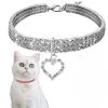 Collier étincelant En Strass Pour Chat Avec Un Cœur