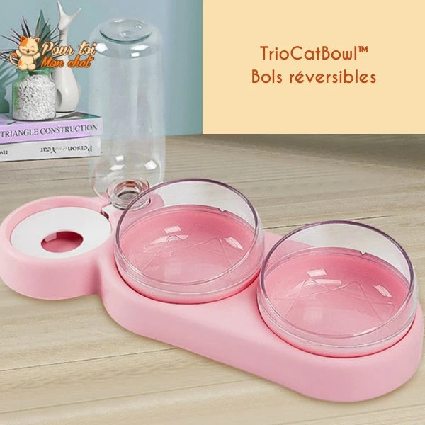 Distributeur De Croquettes Et Eau Pour Chat - TrioCatBowl™ 1 Distributeur De Croquettes Et Eau Pour Chat - TrioCatBowl™