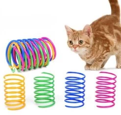 Ensemble De Quatre Ressorts Hélicoïdaux Colorés Pour Chats