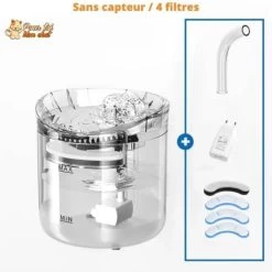 Fontaine à Eau Pour Chat Avec Capteur Automatique -Chats Fournitures Magasin Fontaine a eau pour chat avec capteur automatique Pour toi Mon chat 1663697361