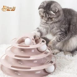 Jouet Pour Chat Avec Balles - Jeu2pistes™ 12 Jouet Pour Chat Avec Balles - Jeu2pistes™ -Chats Fournitures Magasin JEU2PISTES Pyramide 4 niveaux avec balles pour Chat Pour toi Mon chat 1630221584