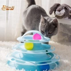 Jouet Pour Chat Avec Balles - Jeu2pistes™ 15 Jouet Pour Chat Avec Balles - Jeu2pistes™ -Chats Fournitures Magasin JEU2PISTES Pyramide 4 niveaux avec balles pour Chat Pour toi Mon chat 1630221626