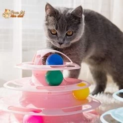 Jouet Pour Chat Avec Balles - Jeu2pistes™ 16 Jouet Pour Chat Avec Balles - Jeu2pistes™ -Chats Fournitures Magasin JEU2PISTES Pyramide 4 niveaux avec balles pour Chat Pour toi Mon chat 1630221629