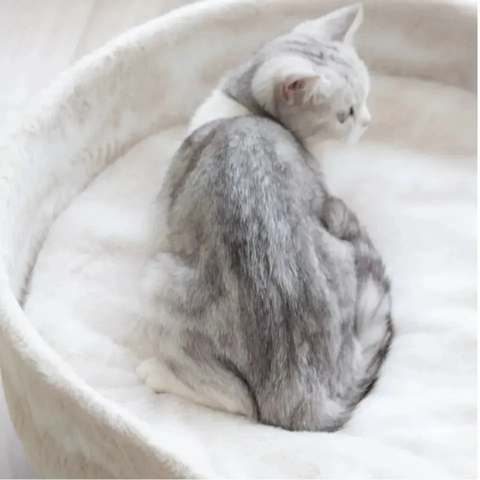 Lit Chaud Et Lavable En Laine D'agneau Pour Chat 4 Lit Chaud Et Lavable En Laine D'agneau Pour Chat – Image 4