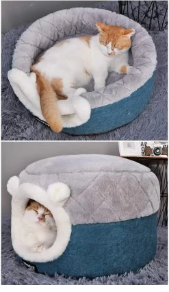 Lit Doux En Peluche Pour Animal De Compagnie -Chats Fournitures Magasin Lit doux en peluche pour animal de compagnie Pour toi Mon chat 1679142357