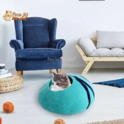 Lit Grotte En Laine Fait à La Main Pour Chats Et Chatons - CHAT'GROTTE™