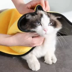 Lot De Douze Serviettes De Bain Absorbantes Pour Chat