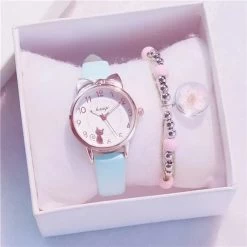 Montre à Quartz Avec Oreilles De Chat Pour Fille -Chats Fournitures Magasin Montre a quartz avec oreilles de chat pour fille Pour toi Mon chat 1685089201