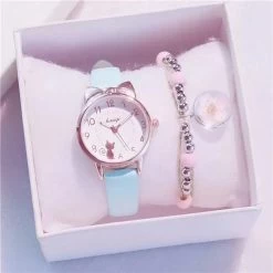 Montre à Quartz Avec Oreilles De Chat Pour Fille -Chats Fournitures Magasin Montre a quartz rose avec oreilles de chat pour fille Pour toi Mon chat 1685088800