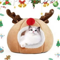 Noël Lit Et Coussins En Forme De Renne, Citrouille, Botte Et Sapin De Noël - Pour Chat - NOËLdeCHAT™