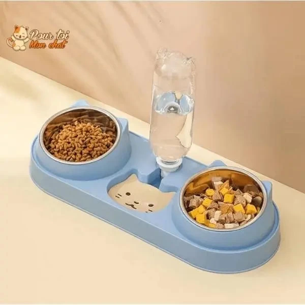Fontaine à Eau Et Bols à Croquettes Et Friandises Pour Chat - Perfect Trio 2 Fontaine à Eau Et Bols à Croquettes Et Friandises Pour Chat - Perfect Trio – Image 2