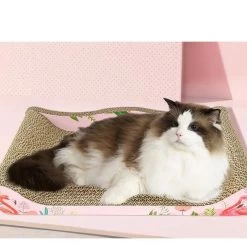 Planche à Gratter Pour Chat En Papier Ondulé Avec Dessins De Flamands Roses