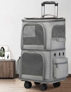 Sac Pliable Télescopique à Roulettes Pour Chat