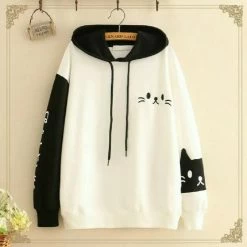 Sweat Ă Capuche Ă Motif De Patte De Chat Pour Femme