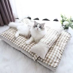Tapis De Lit à Carreaux Pour Gros Chat