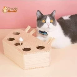 Jeu éducatif En Bois - AttrapCat'™ 12 Jeu éducatif En Bois - AttrapCat'™ -Chats Fournitures Magasin Tease Cat Chase Mouse Hunt Toy Wooden Maze Interactive Educational Pet Hit Hamster w 3 5 Holed Catch Bite Funny Training Toy Pour toi Mon chat 1637889185