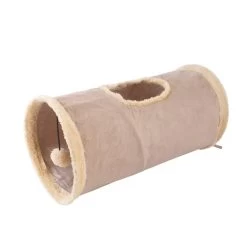 Tunnel De Jeu Pliable Avec Pompon En Tissu Suédé Pour Chat -Chats Fournitures Magasin Tunnel de jeu pliable avec pompon en tissu suede pour chat Pour toi Mon chat 1687370999100