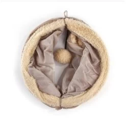 Tunnel De Jeu Pliable Avec Pompon En Tissu Suédé Pour Chat -Chats Fournitures Magasin Tunnel de jeu pliable avec pompon en tissu suede pour chat Pour toi Mon chat 1687371007324